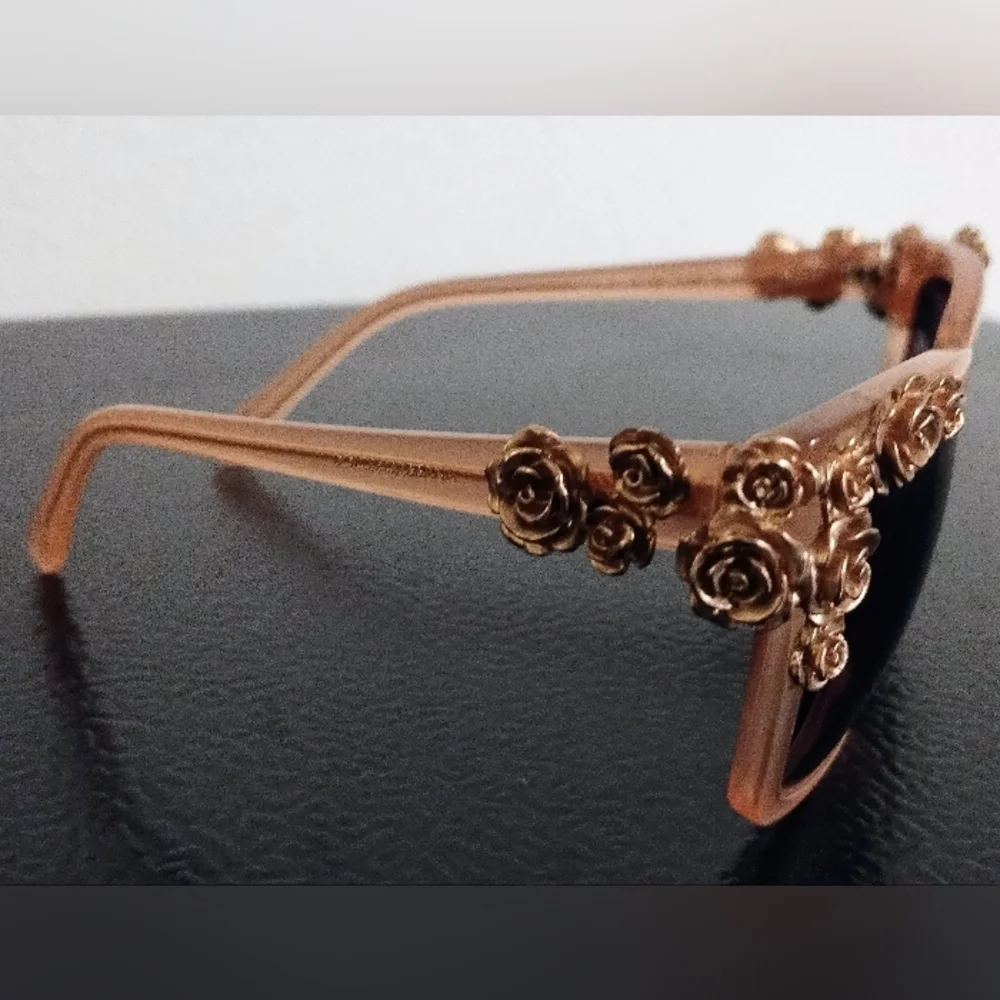 Dolce & Gabbana Rose Embellished Sunglasses - Rose Gold and Purple - Picture 3 of 9